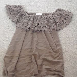 Green Off Sholder shirt